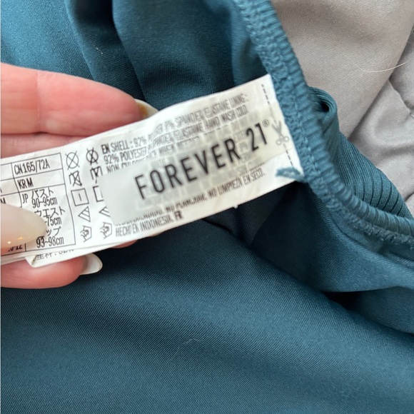 Forever 21 Blue Ribbed Bathing Suit - Picture 5 of 6